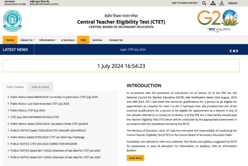 CTET Admit Card 2024 - Download Exam Intimation Slip & Exam Date @ Ctet ...