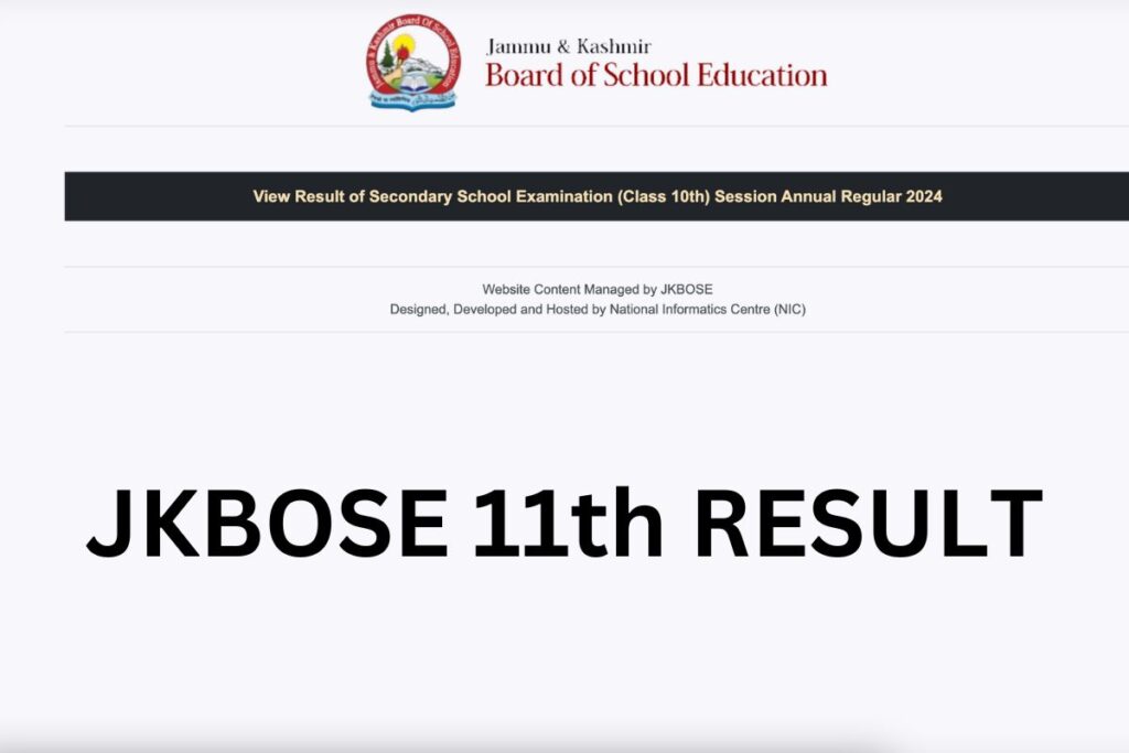 JKBOSE Class 11th Result 2024 Date - Jkbose.nic.in XI Result & Marksheet